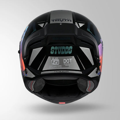 Studds Trooper Superman Edition Black Chameleon Blue - Helmet