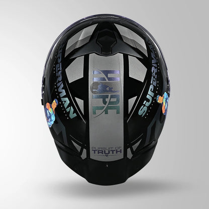 Studds Trooper Superman Edition Black Chameleon Pink - Helmet