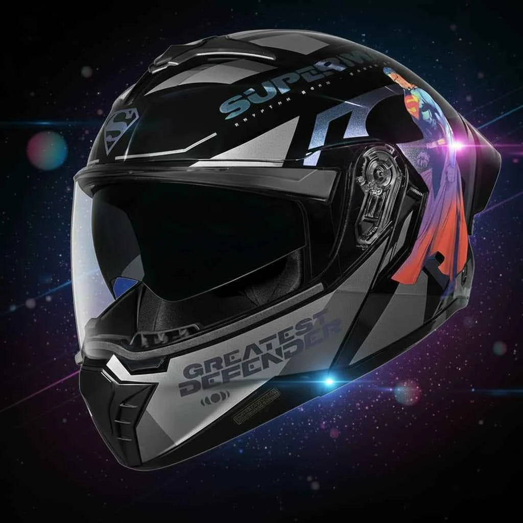 Studds Trooper Superman Edition Black Chameleon Pink - Helmet
