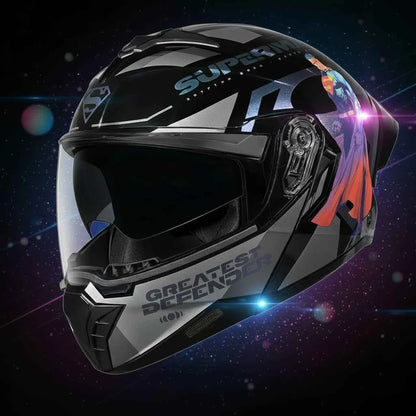 Studds Trooper Superman Edition Black Chameleon Pink - Helmet