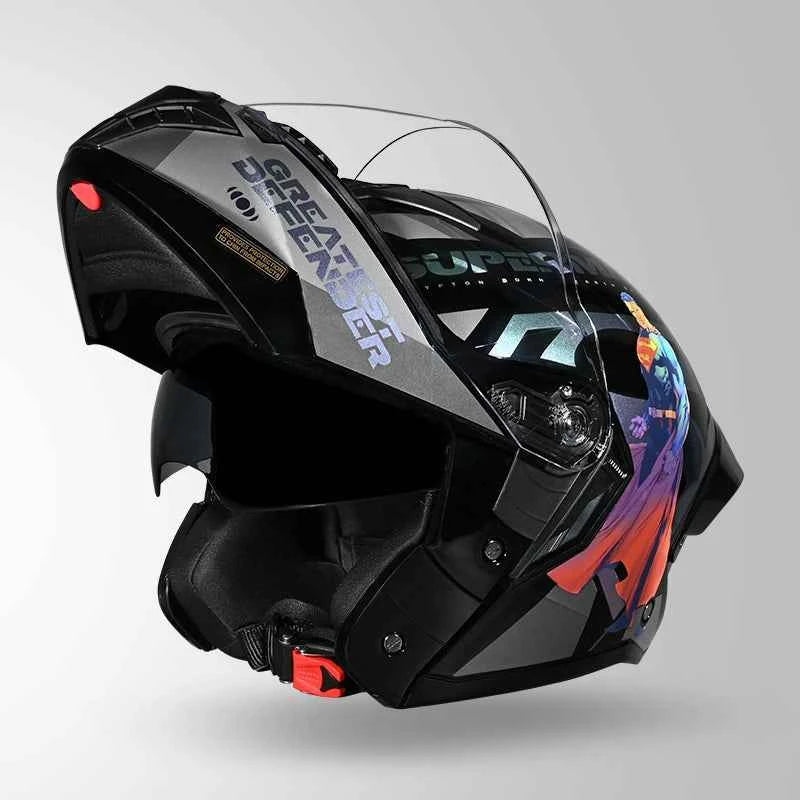 Studds Trooper Superman Edition Black Chameleon Pink - Helmet