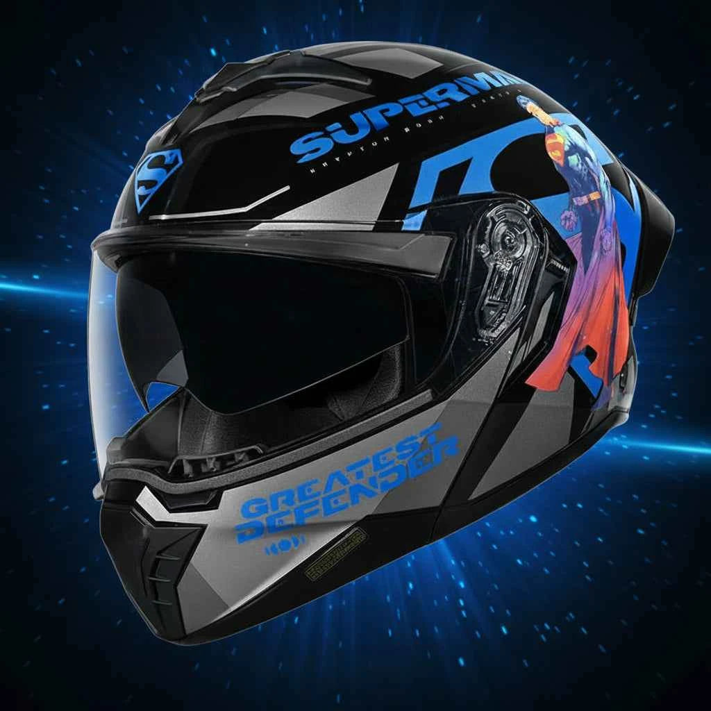 Studds Trooper Superman Edition Black & Blue - Helmet
