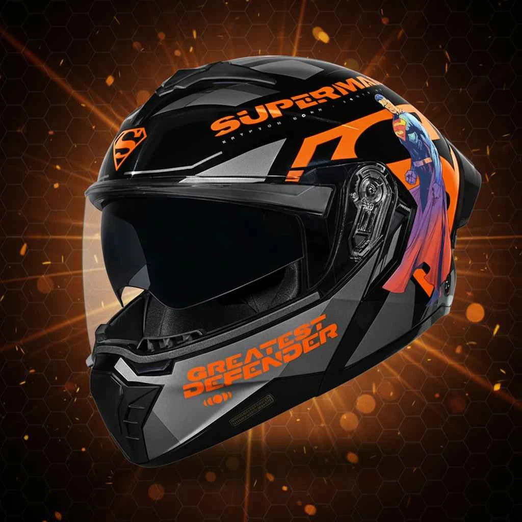 Studds Trooper Superman Edition Black & Orange - Helmet