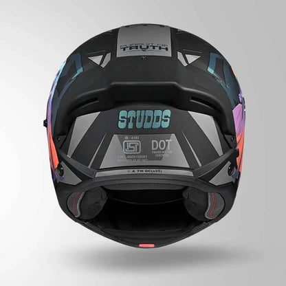 Studds Trooper Superman Edition Matt Black Chameleon Blue - Helmet