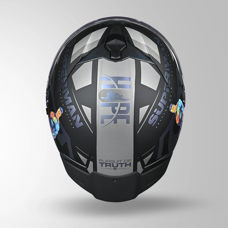 Studds Trooper Superman Edition Matt Black Chameleon Pink - Helmet