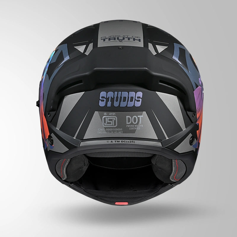 Studds Trooper Superman Edition Matt Black Chameleon Pink - Helmet
