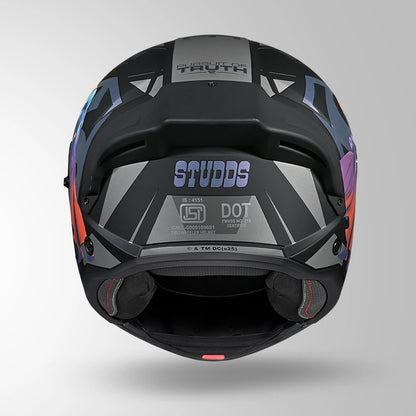 Studds Trooper Superman Edition Matt Black Chameleon Pink - Helmet