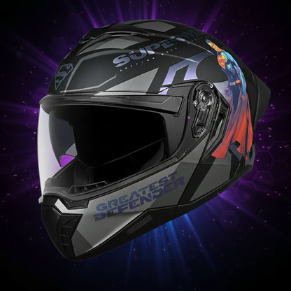 Studds Trooper Superman Edition Matt Black Chameleon Pink - Helmet