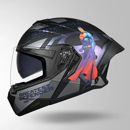 Studds Trooper Superman Edition Matt Black Chameleon Pink - Helmet