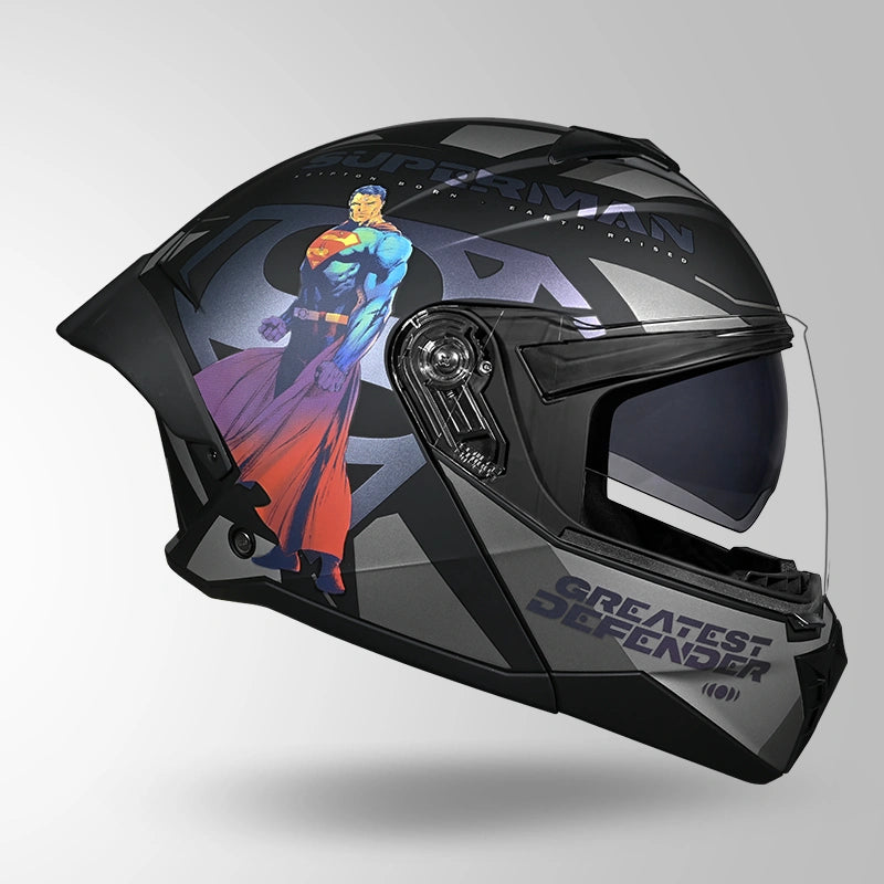 Studds Trooper Superman Edition Matt Black Chameleon Pink - Helmet