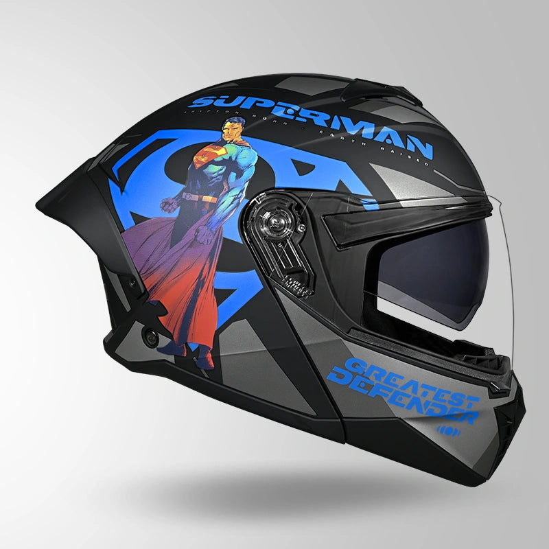 Studds Trooper Superman Edition Matt Black & Blue - Helmet