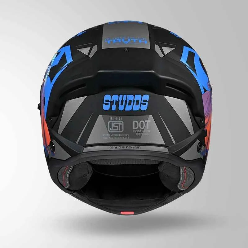 Studds Trooper Superman Edition Matt Black & Blue - Helmet