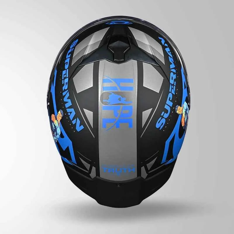 Studds Trooper Superman Edition Matt Black & Blue - Helmet