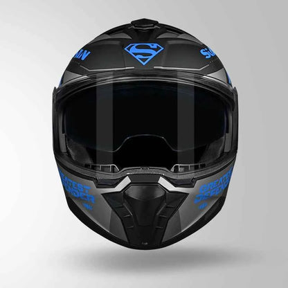 Studds Trooper Superman Edition Matt Black & Blue - Helmet