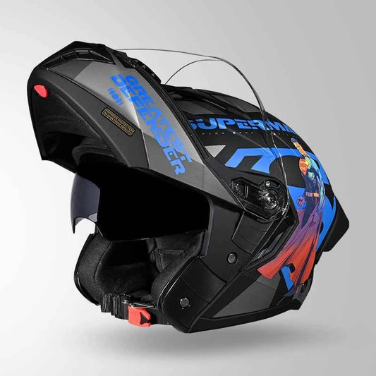 Studds Trooper Superman Edition Matt Black & Blue - Helmet