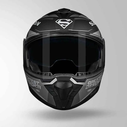 Studds Trooper Superman Edition Matt Black & Grey - Helmet