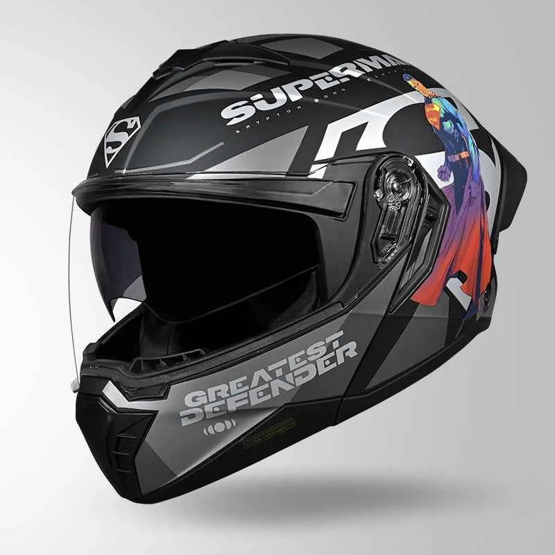 Studds Trooper Superman Edition Matt Black & Grey - Helmet
