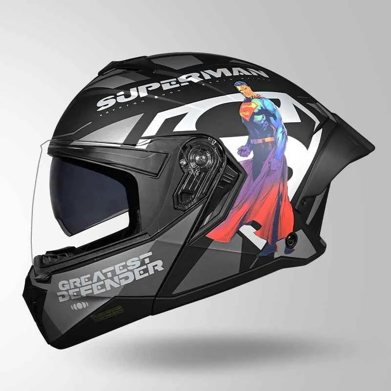 Studds Trooper Superman Edition Matt Black & Grey - Helmet