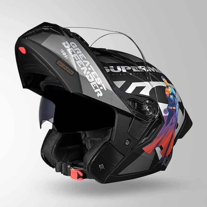 Studds Trooper Superman Edition Matt Black & Grey - Helmet