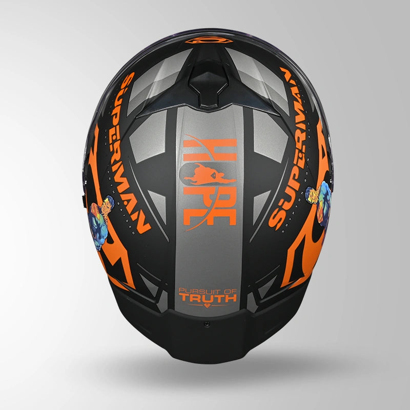 Studds Trooper Superman Edition Matt Black & Orange - Helmet