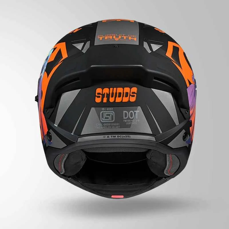 Studds Trooper Superman Edition Matt Black & Orange - Helmet