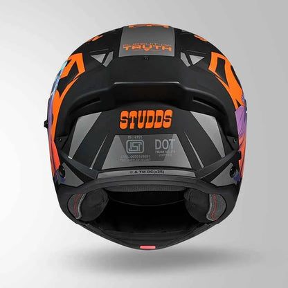 Studds Trooper Superman Edition Matt Black & Orange - Helmet
