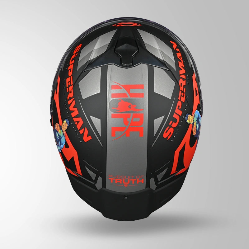 Studds Trooper Superman Edition Matt Black & Red - Helmet