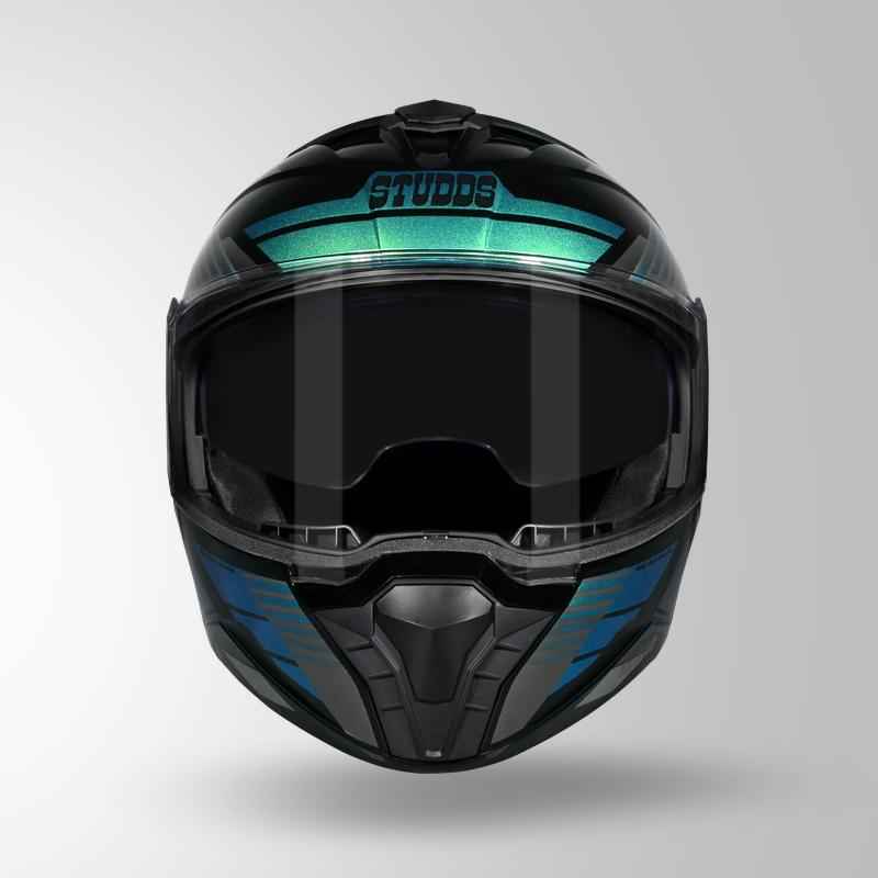 Studds Trooper Trail Black & Grey / Chameleon Blue - Helmet