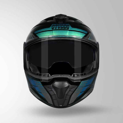 Studds Trooper Trail Black & Grey / Chameleon Blue - Helmet