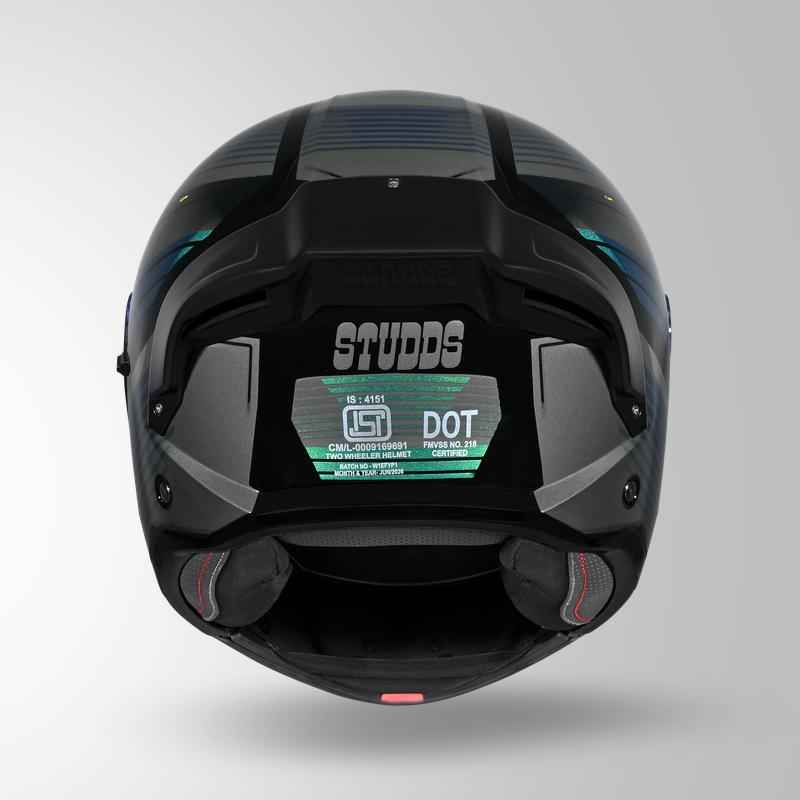 Studds Trooper Trail Black & Grey / Chameleon Blue - Helmet