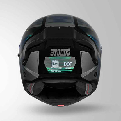Studds Trooper Trail Black & Grey / Chameleon Blue - Helmet