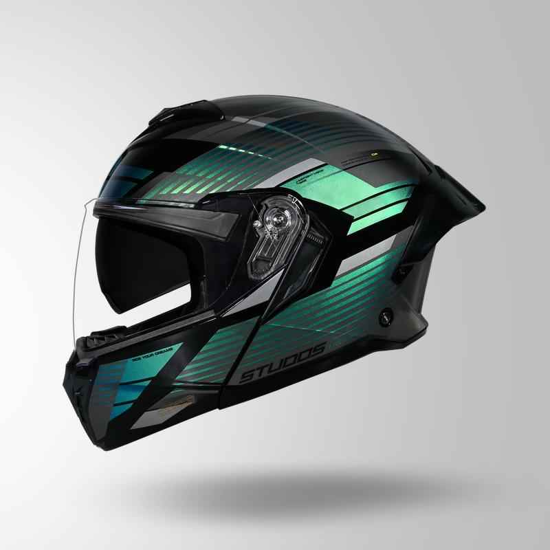 Studds Trooper Trail Black & Grey / Chameleon Blue - Helmet