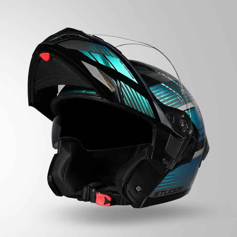 Studds Trooper Trail Black & Grey / Chameleon Blue - Helmet