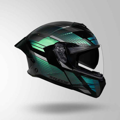 Studds Trooper Trail Black & Grey / Chameleon Blue - Helmet