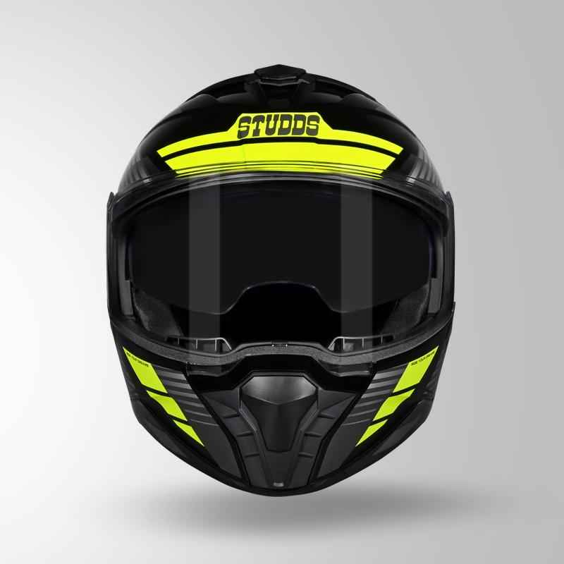 Studds Trooper Trail Black & Grey / Fluorescent Yellow - Helmet