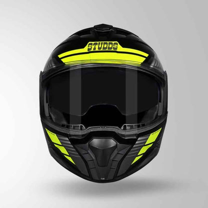 Studds Trooper Trail Black & Grey / Fluorescent Yellow - Helmet