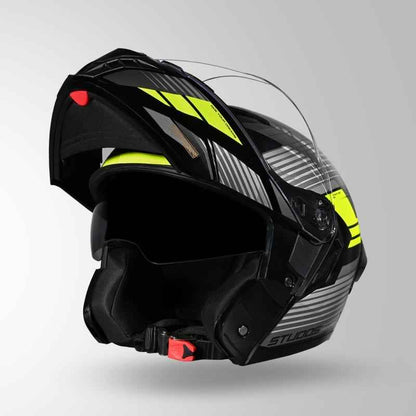 Studds Trooper Trail Black & Grey / Fluorescent Yellow - Helmet
