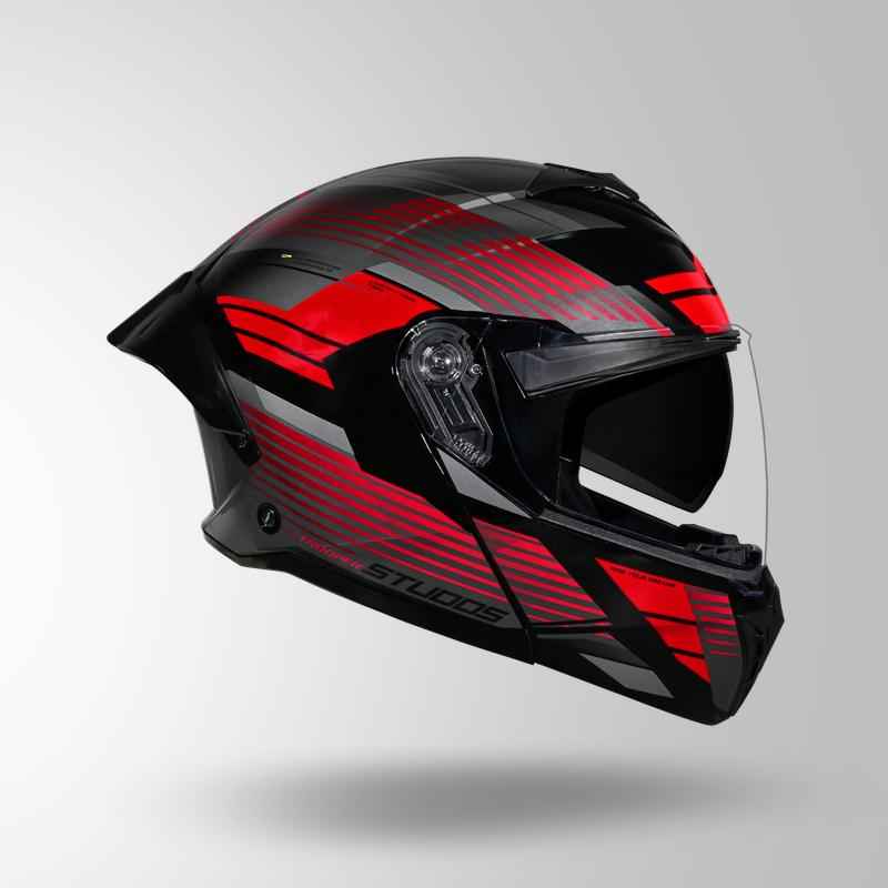 Studds Trooper Trail Black & Grey / Red - Helmet
