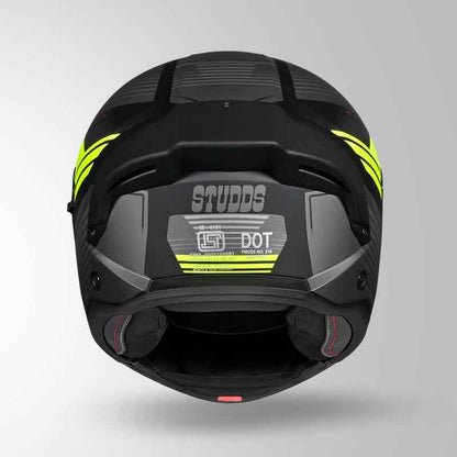 Studds Trooper Trail Matt Black & Grey / Fluorescent Yellow - Helmet