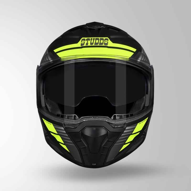 Studds Trooper Trail Matt Black & Grey / Fluorescent Yellow - Helmet