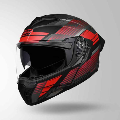 Studds Trooper Trail Matt Black & Grey / Red - Helmet