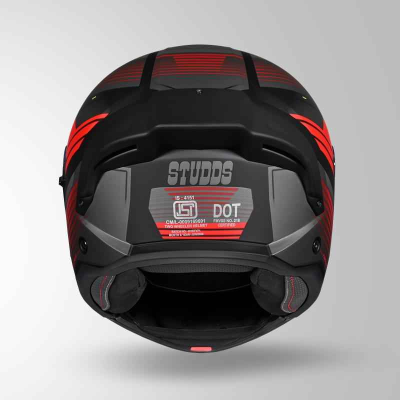 Studds Trooper Trail Matt Black & Grey / Red - Helmet