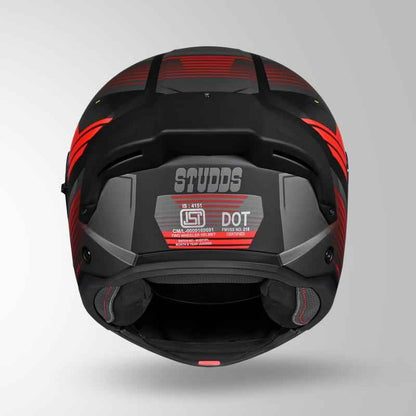 Studds Trooper Trail Matt Black & Grey / Red - Helmet
