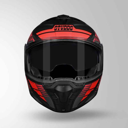 Studds Trooper Trail Matt Black & Grey / Red - Helmet