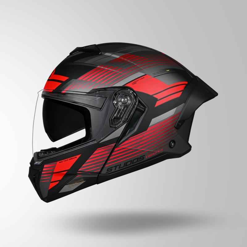 Studds Trooper Trail Matt Black & Grey / Red - Helmet