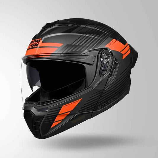 Studds Trooper Trail Matt Grey & Black / Orange - Helmet