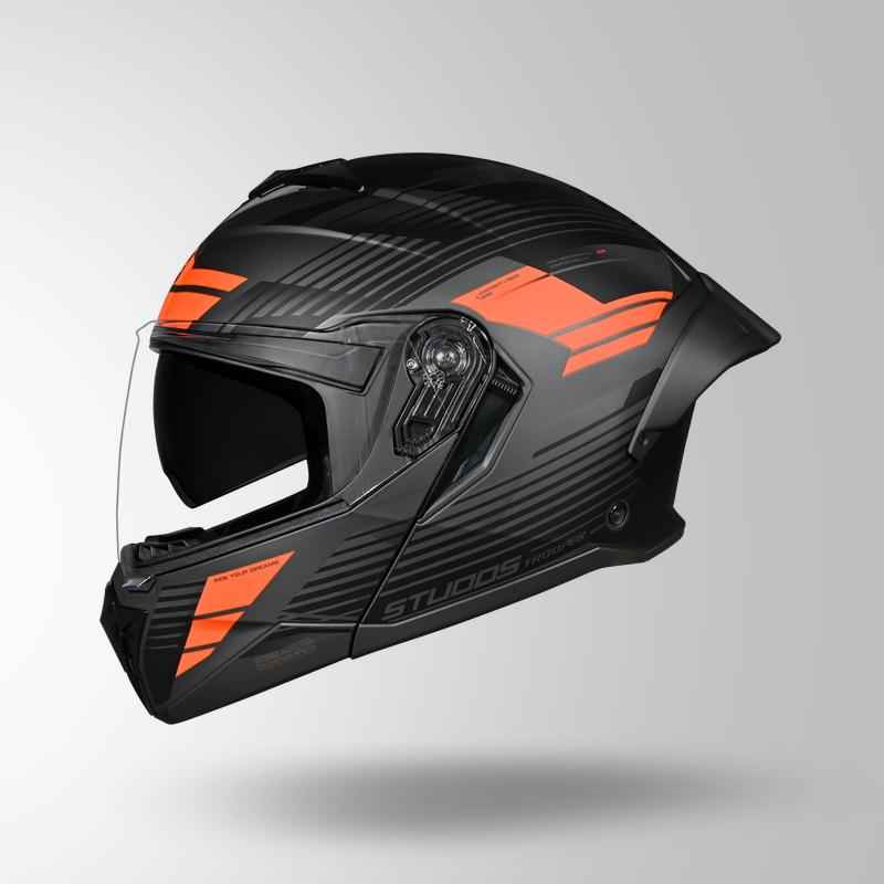 Studds Trooper Trail Matt Grey & Black / Orange - Helmet