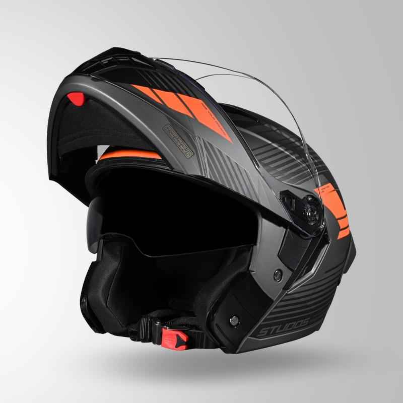 Studds Trooper Trail Matt Grey & Black / Orange - Helmet