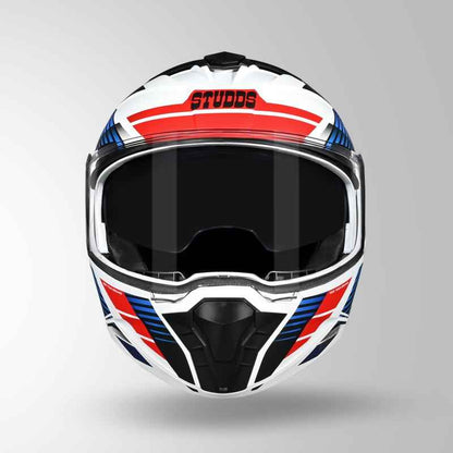 Studds Trooper Trail Matt White & Blue / Red - Helmet