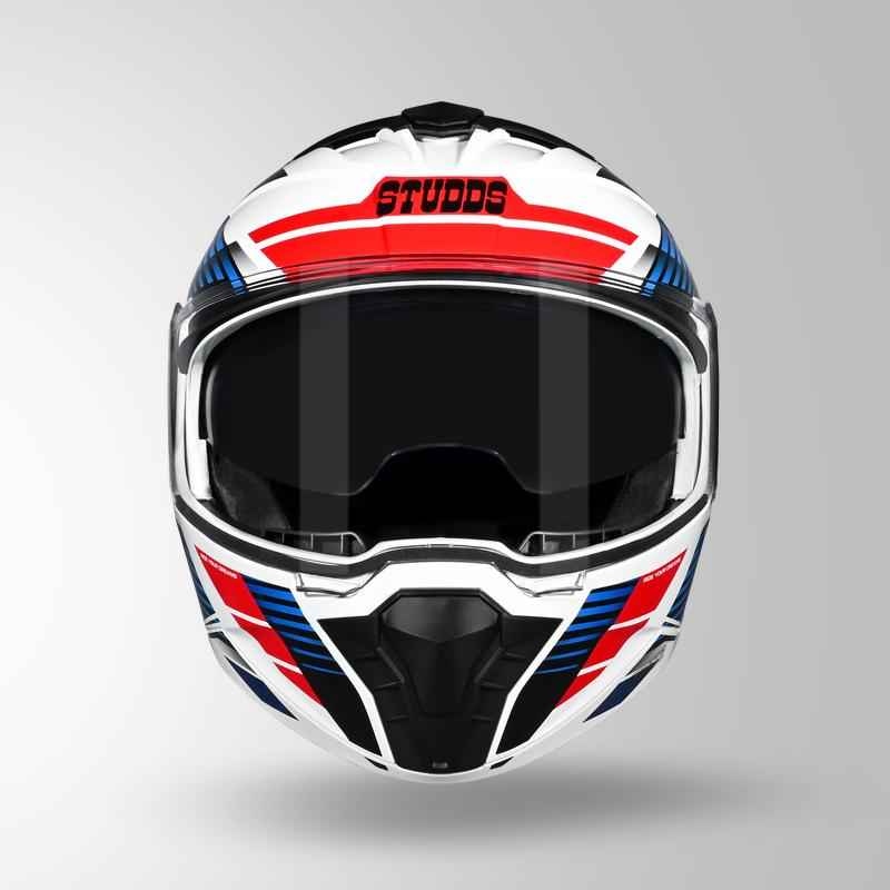 Studds Trooper Trail White & Blue / Red - Helmet
